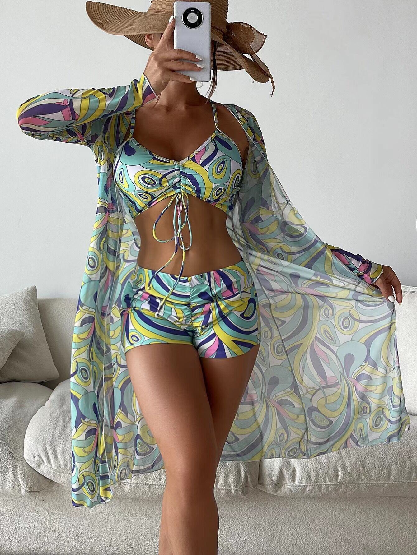 [✨Compre 1 e ganhe 1]👙 Novo maiô moderno de três peças, mais cores disponíveis
