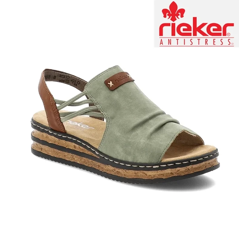 Rieker® Moda sandálias de couro para mulher