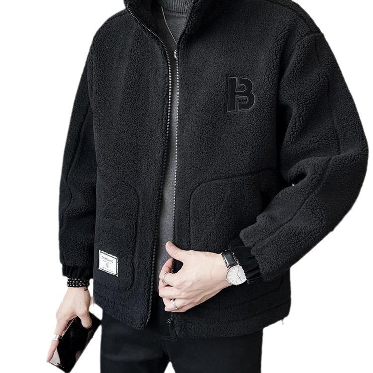 2023 novo estilo coreano masculino cordeiro veludo casaco de algodão mais veludo engrossado jaqueta masculina outono e inverno meninos roupas casuais marca na moda