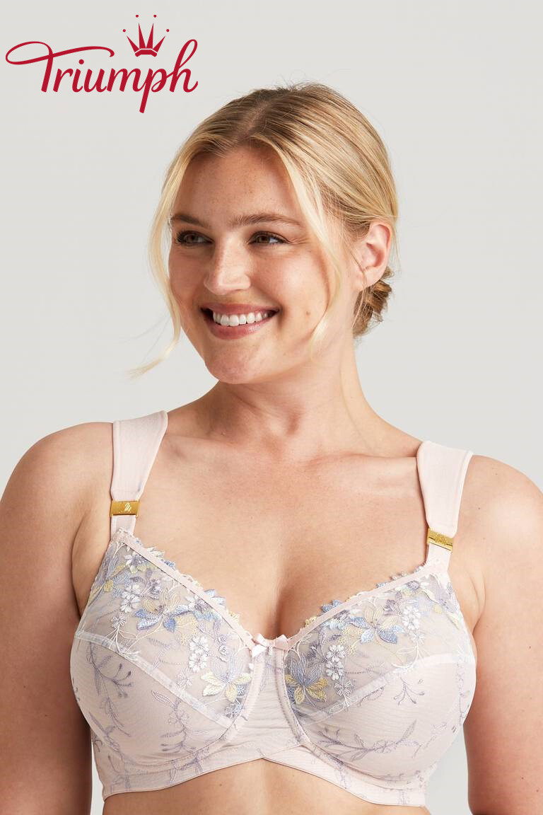 Triumph - (3 unid.) Sutiã push-up com flores bordadas