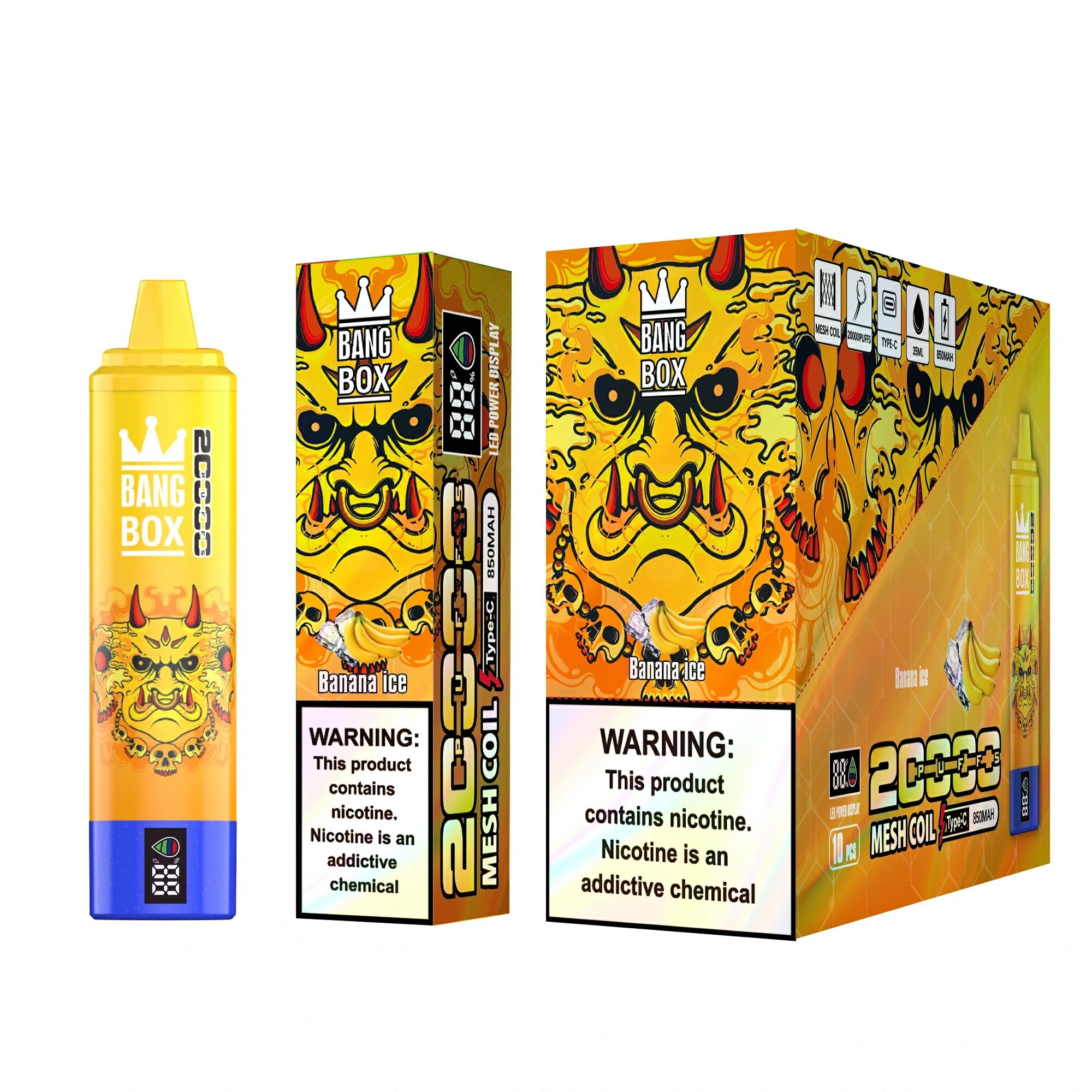 Bang Box 20000 Puffs Vape 0% 2% 3% 5% Low Nicotine Rechargeable Bulk Buy Disposable Vape Wholesale