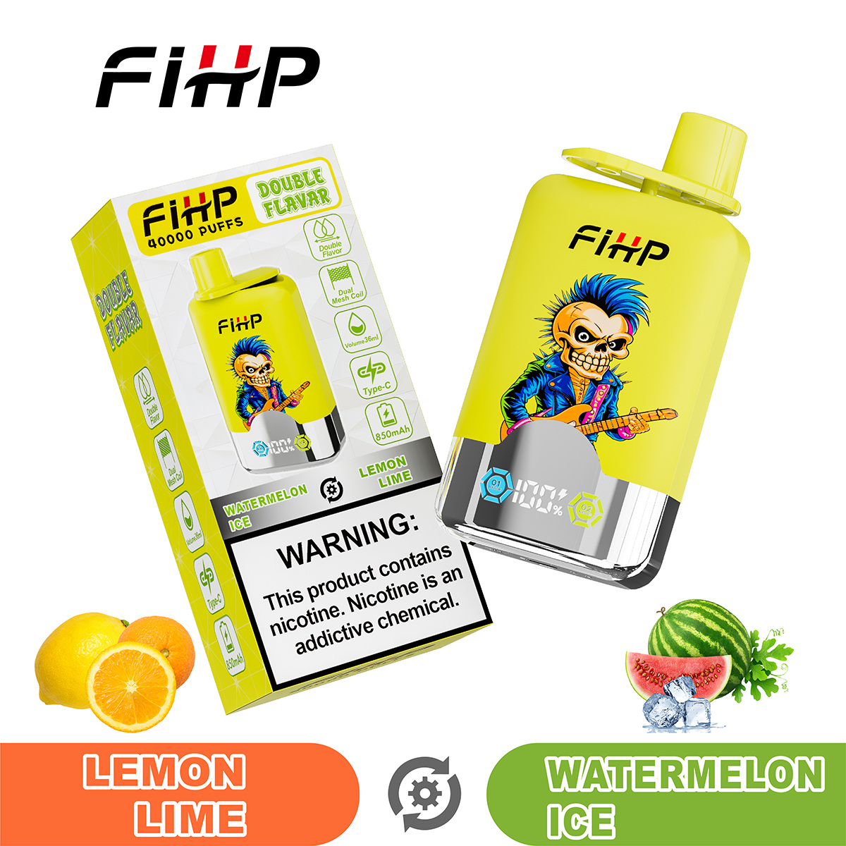 FIHP 40.000 caladas - Cigarro eletrônico de dois sabores