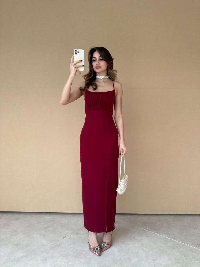Vestido feminino slim sexy com fenda