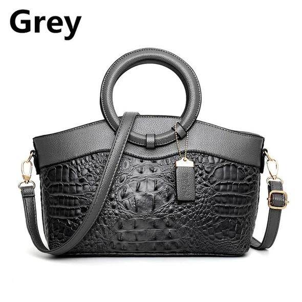 Bolsa De Couro Com Padrão De Crocodilo Em Estilo Retro