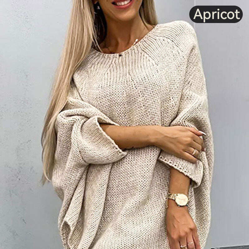 💝Elegancki damski sweterek typu cape z dzianiny