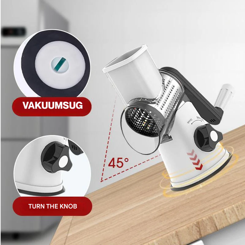 SwiftGrate Pro™ | Ralador e cortador rotativo manual multifuncional