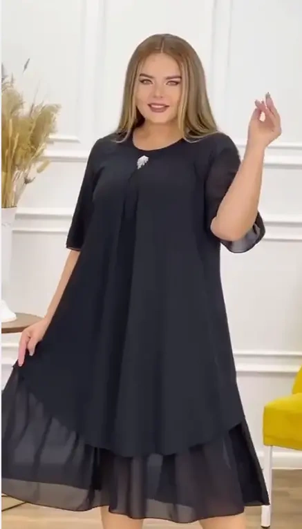 👗【S-5XL】 Novos vestidos de chiffon de alta qualidade 2024