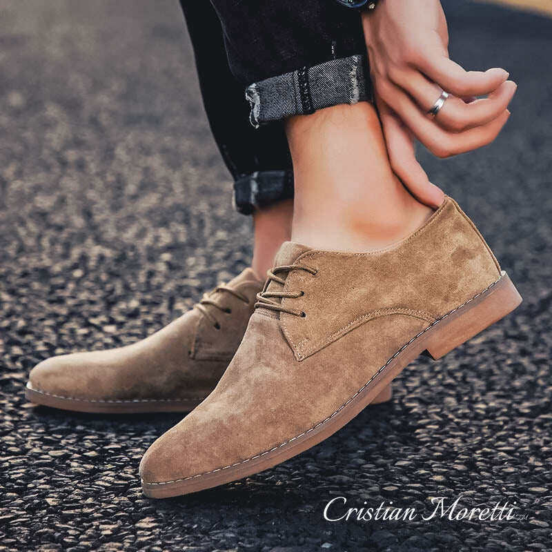 Oxfords de couro camurça genuíno BrooklynTM