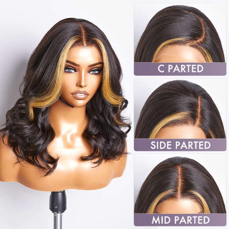 ENQUADRAMENTO DE ROSTO LOIRO DESTAQUE EM CAMADAS CORTE SOLTO ONDA CORPORAL 5X5 FECHAMENTO INDETECTÁVEL PERUCA DE RENDA HD