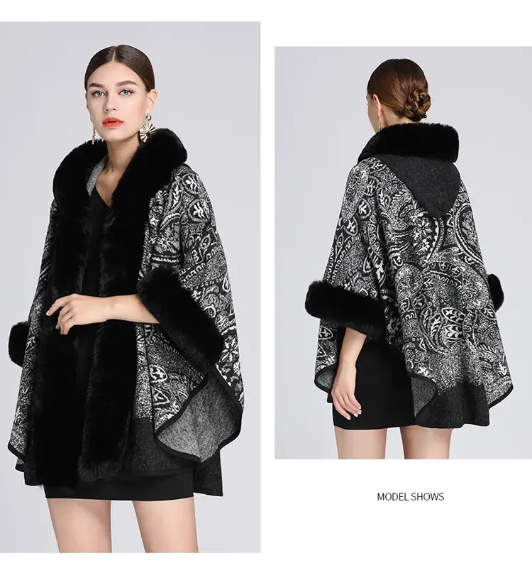 🔥【40-85kg】2024 outono e inverno novo casaco de tweed com gola xaile de tamanho grande