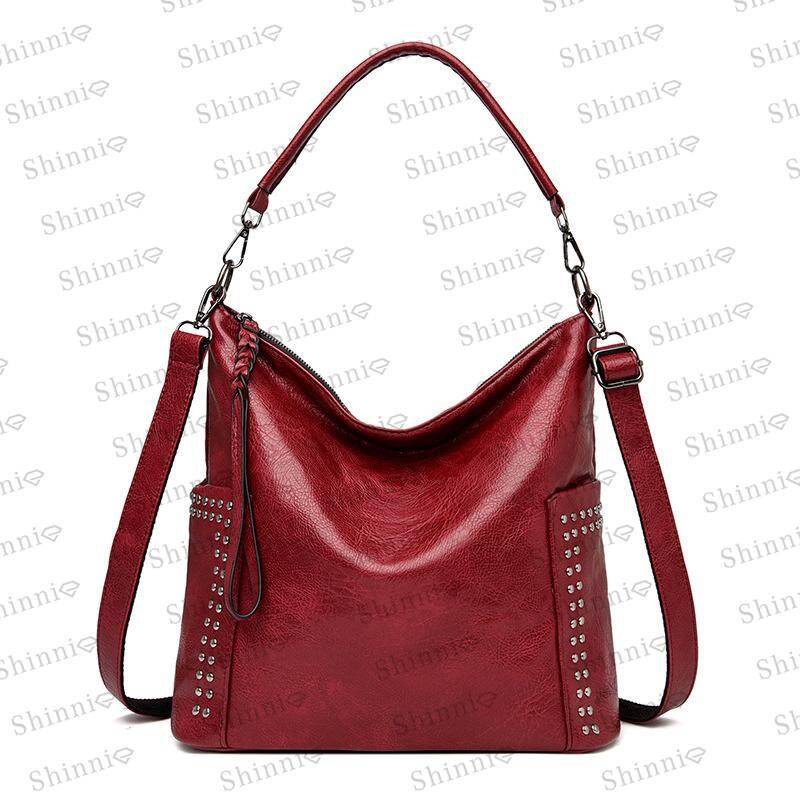 Moda simples rebite bolsa feminina bolsa de ombro
