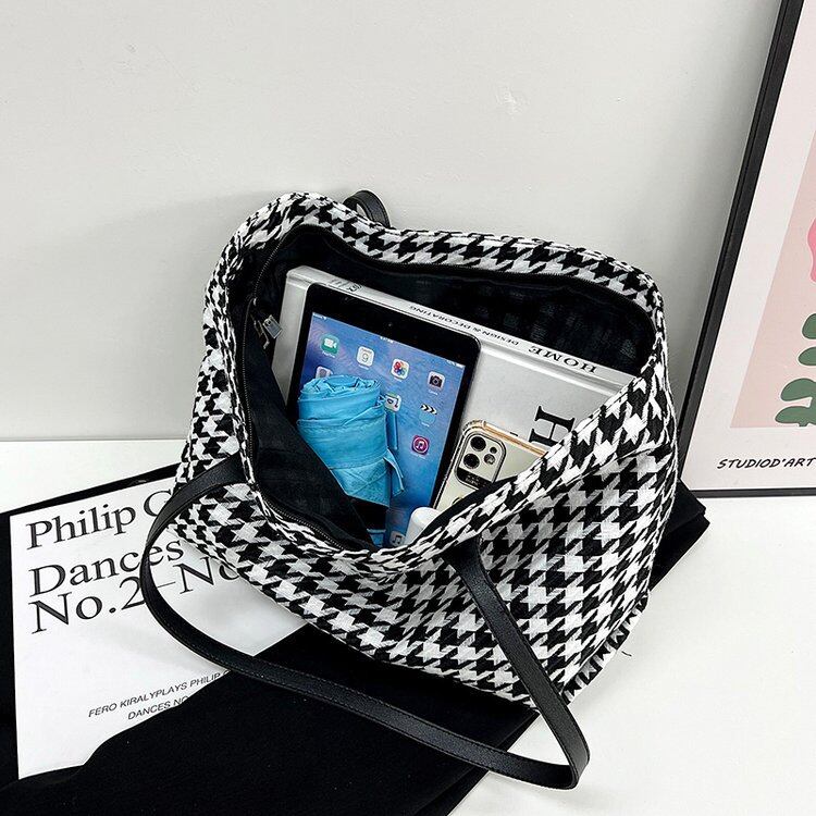 Bolsa City com estampa Houndstooth