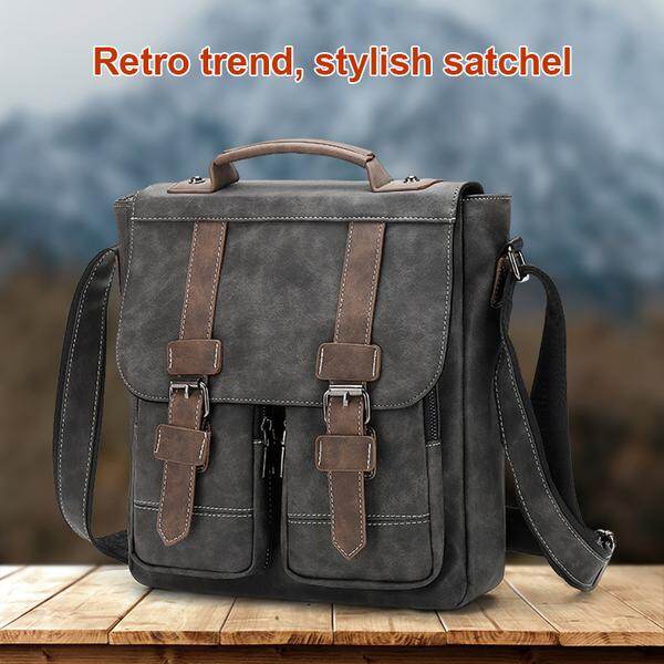 Wielofunkcyjna skórzana torba męska w stylu retro