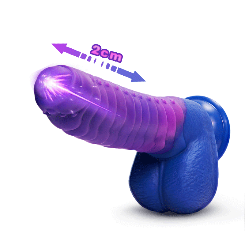 VALÓSÁGHŰ DILDO 3 TELESZKÓPOS 5 VIBRÁCIÓS FŰTÉS - 22,5 CM
