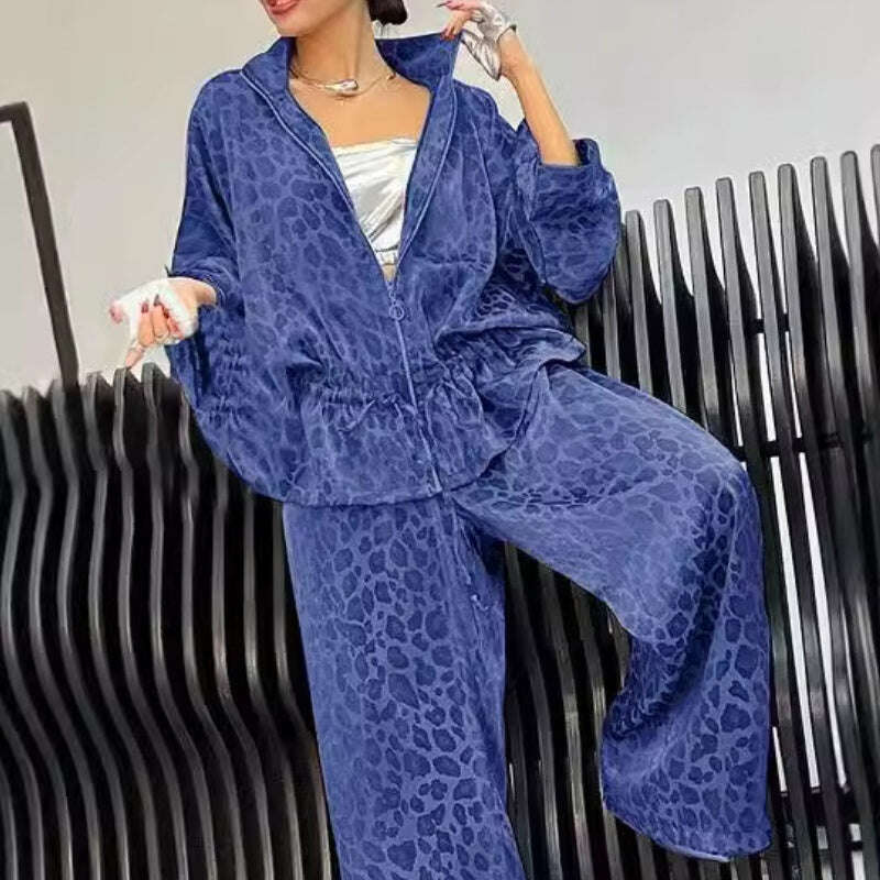 🍁Conjunto casual de duas peças para mulher com lapela e manga comprida