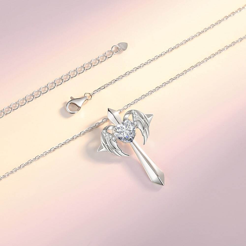 Angel Wings Cross Necklace Gift