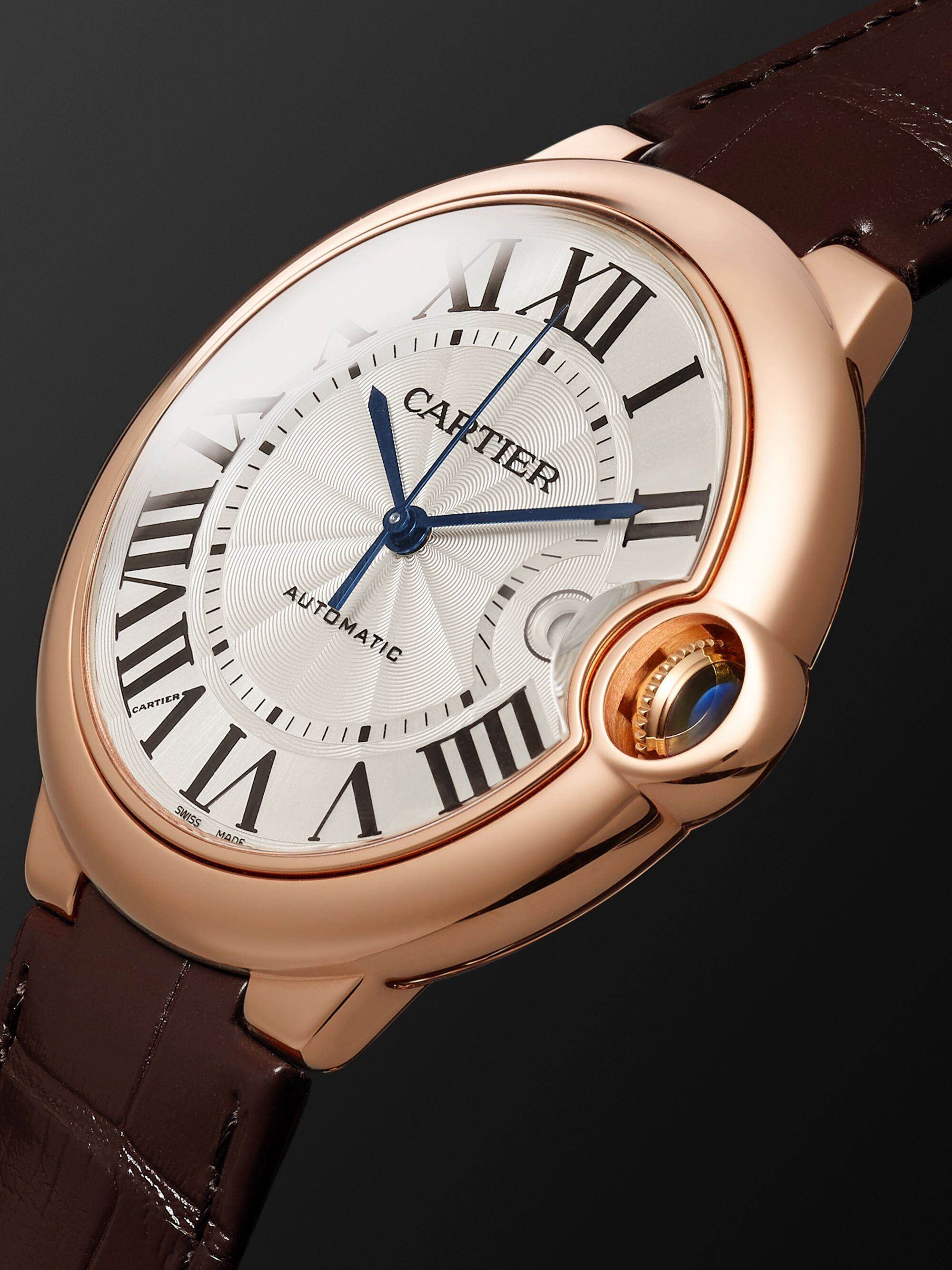 Automatyczny zegarek 42 mm z 18-karatowego różowego złota i skóry aligatora, nr ref. CRWGBB0017