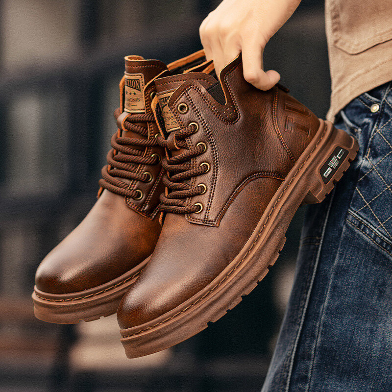 2024 NOVOS SAPATOS DE COURO BRITÂNICO SAPATOS BAIXOS RETRO MASCULINOS