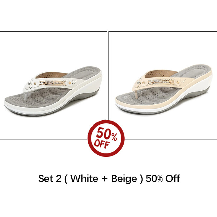 ⏰Last Day Promotion 49% OFF -Women's Arch Support Soft Cushion Flip Flops Thong Sandals Slippers
