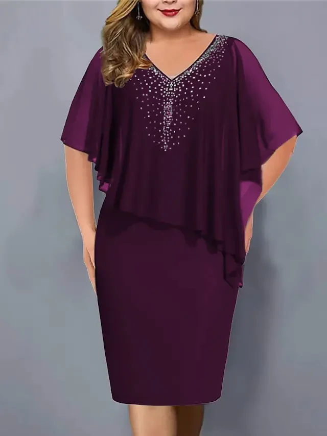 【S-5XL]】2024 Novos vestidos de verão com xale de chiffon