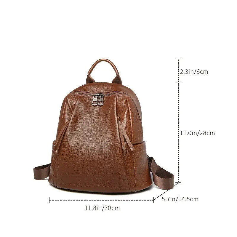 2025 New Stylish Women'S Backpack Made of Genuine Leather, Large Capacity for Commuting And Travel.