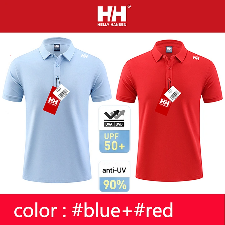 Camisa polo masculina Helly Hansen, resistente a UV, respirável, que absorve a umidade (pacote com 2)
