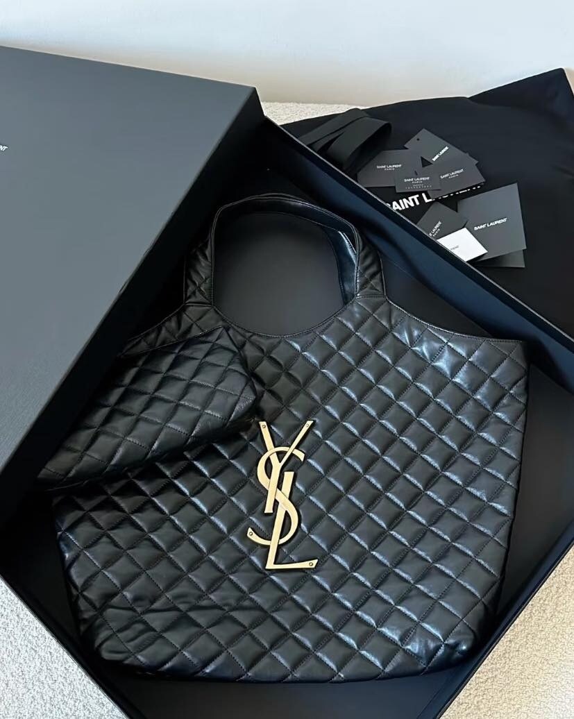 Bolsa tote de pele de carneiro YSL icare