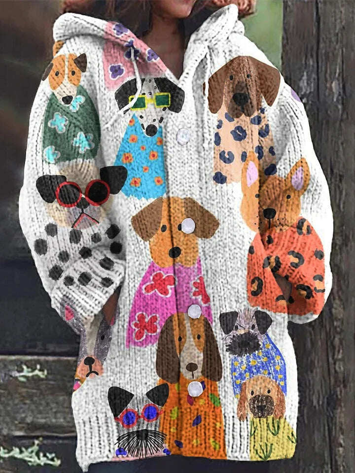 HOODIE DE MALHA DE FILHOTE DE CACHORRO BONITO