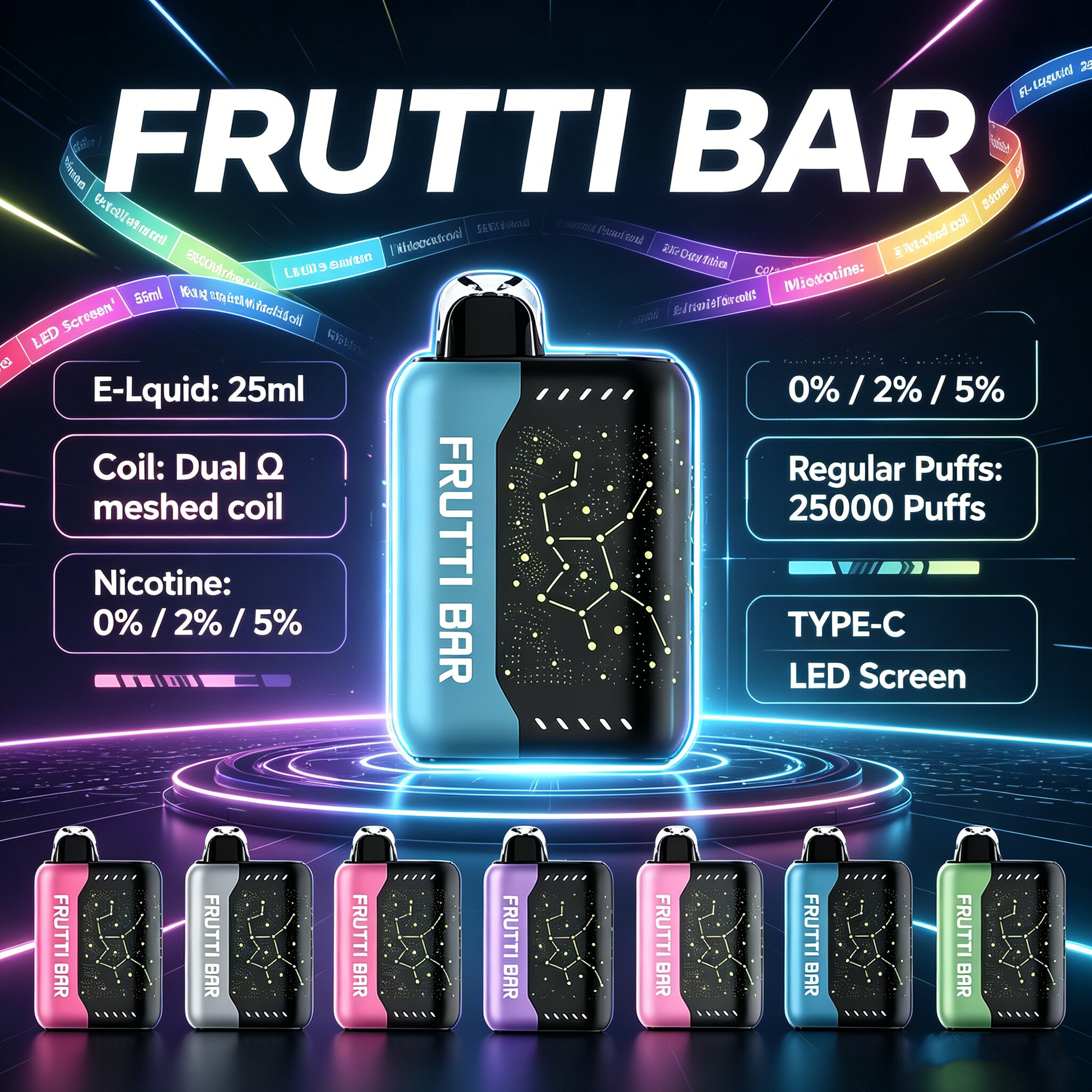 Frutti Bar FB25000 eldobható vape – Prémium íz és sima gőz