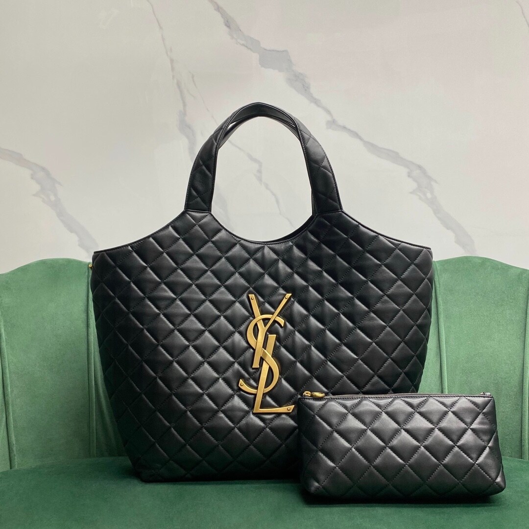 Bolsa tote de pele de carneiro YSL icare