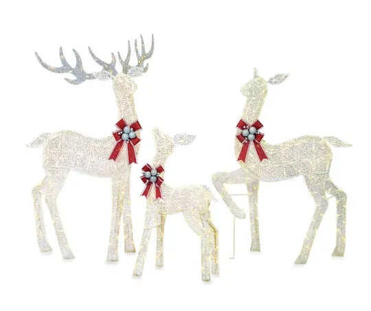 3-częściowy zestaw dekoracji LED Family Deer