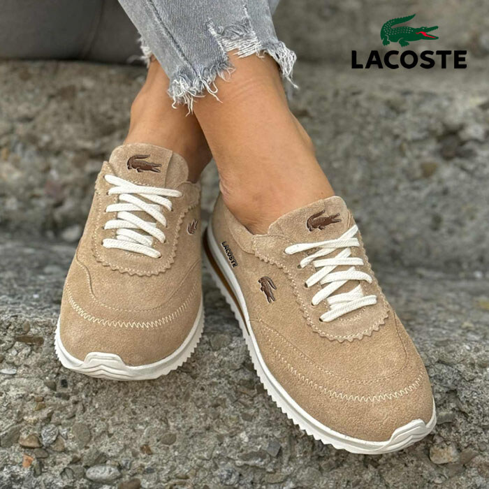 LACOSTE Light lace-up espadrilles Chocolate Brown natural leather
