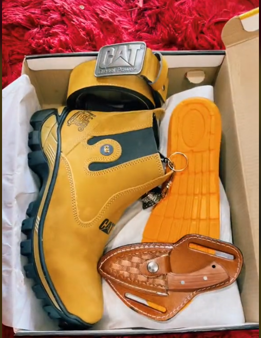 Botas masculinas de couro Caterpillar® Piso durável Macio e fácil de usar Perfeito para trabalhos agrícolas