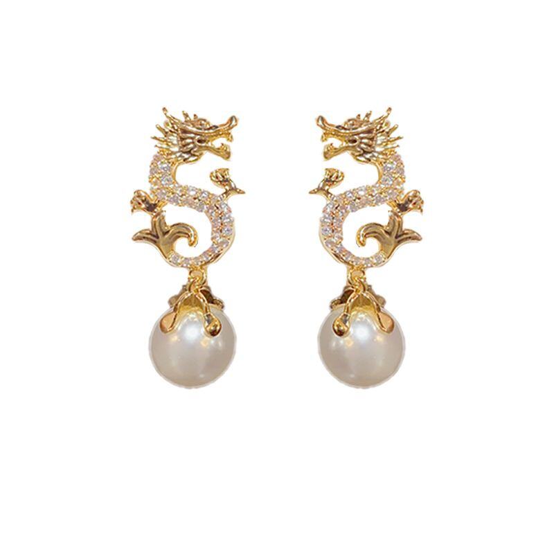 Драконови обеци с перли -- (Помага ви да получите това, което искате!)