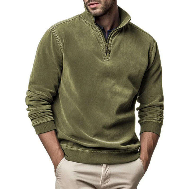 M-4XL🔥Moletom com capuz vintage com zíper masculino