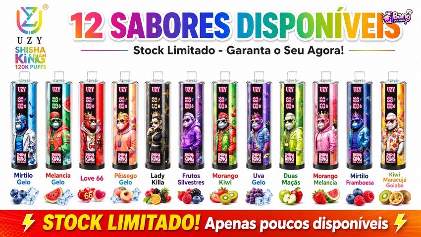 12 Sabores Premium UZY 120K — Stock a Esgotar