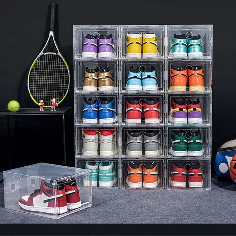 👟💖COMPRE 6, GANHE 6 GRÁTIS (12 PEÇAS✨)- Caixa de sapatos com gaveta🎁