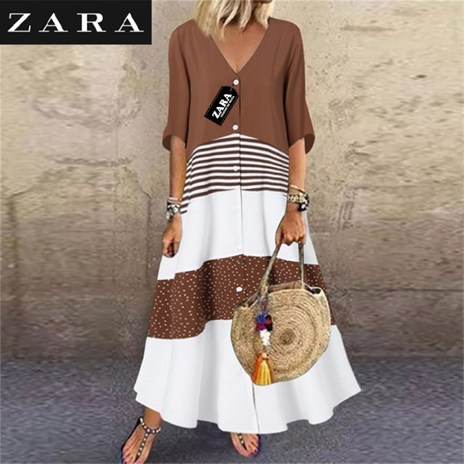 NOVO VESTIDO LONGO ZARA DE VERÃO COM DECOTE EM V
