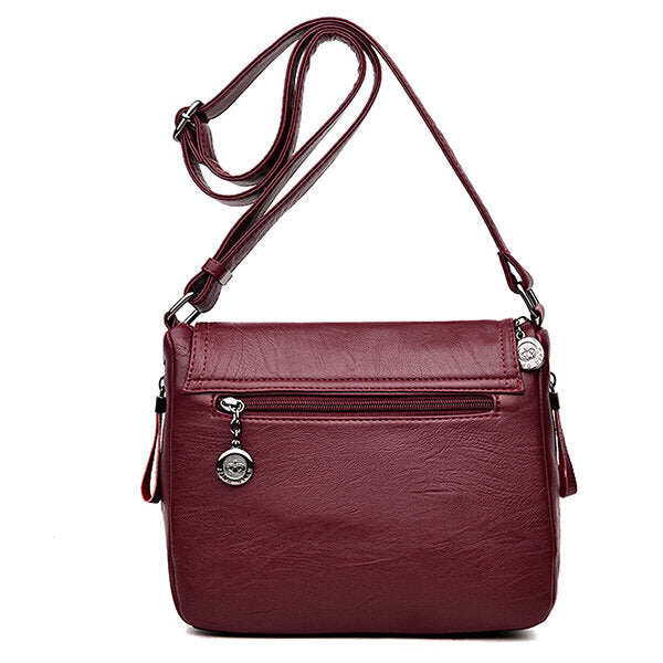 Bolsa de ombro sólida feminina Bolsa de ombro casual com vários slots