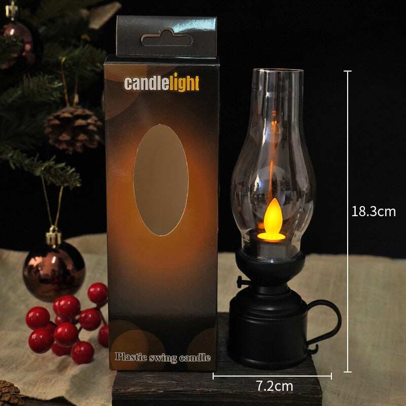 ✨🕯️Lampa naftowa LED Vintage Elektroniczna świeca obrotowa