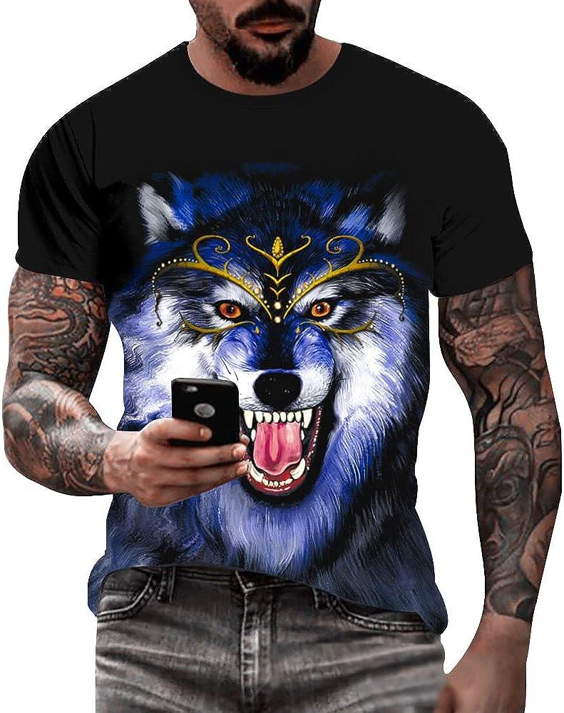 Men's 3D Print Skull T-Shirt 3D Creative Print Short Sleeve T-Shirt Casual Round Neck Novelty Street Fashion Tees Shirt
