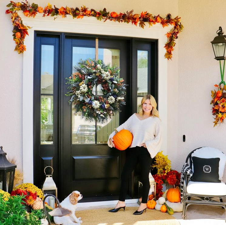 Есенна разпродажба🔥Венец от бяла тиква Ranunculus