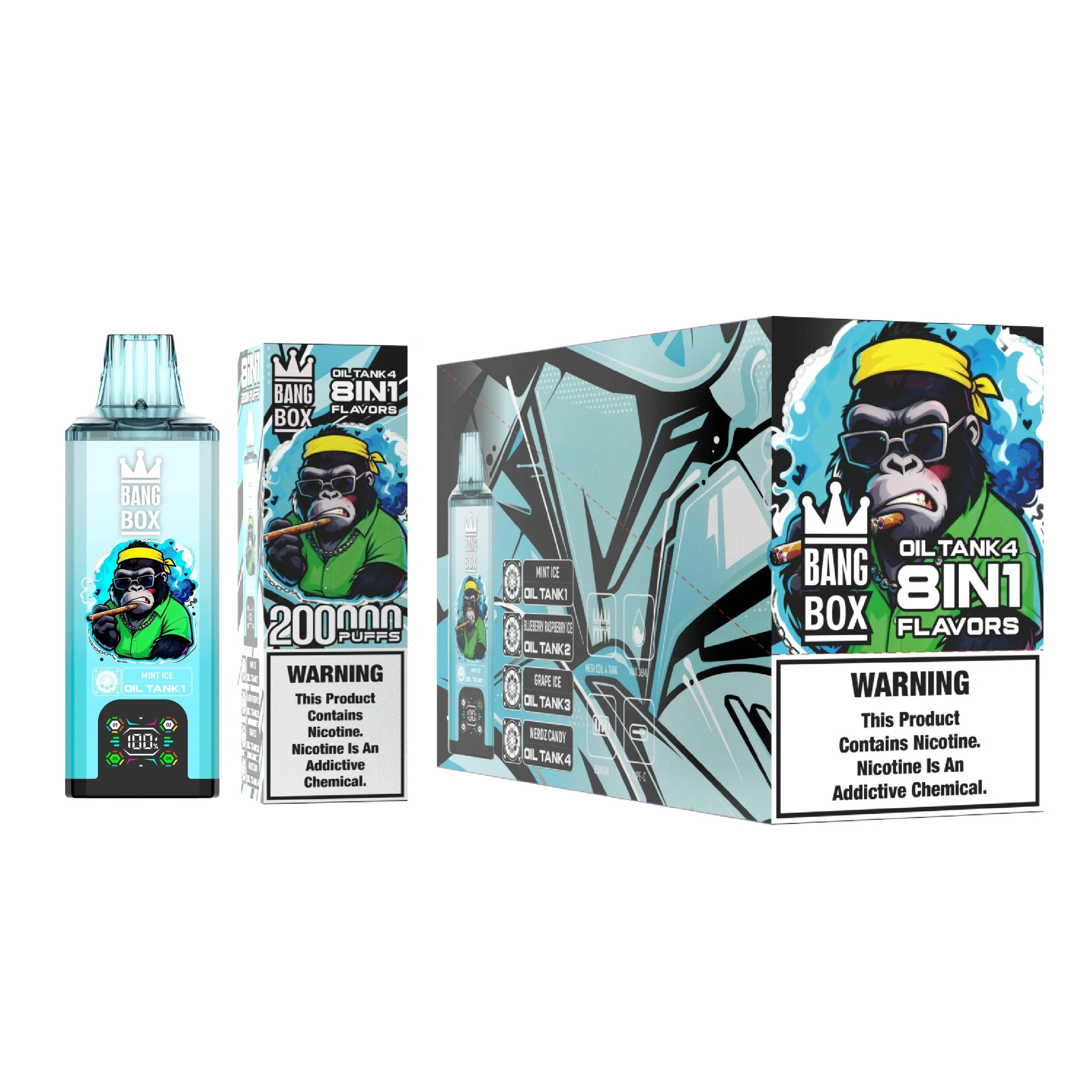Bang Box 8 in 1 Oil Tank 4 200000 Puffs Disposable csomagol骴oboza, 8 vegyes 韟 vari醤s