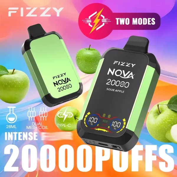 Fizzy Nova 20000 Puffs Dual Mesh LCD Screen Rechargeable Disposable Vapes Random Option (fast delivery)_7