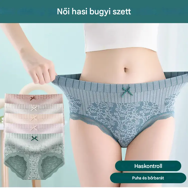 🔥【Vásároljon 8 darabot, kap 8 ingyen】🔥Női, magas derekú, antibakteriális, nedvességelvezető fehérnemű