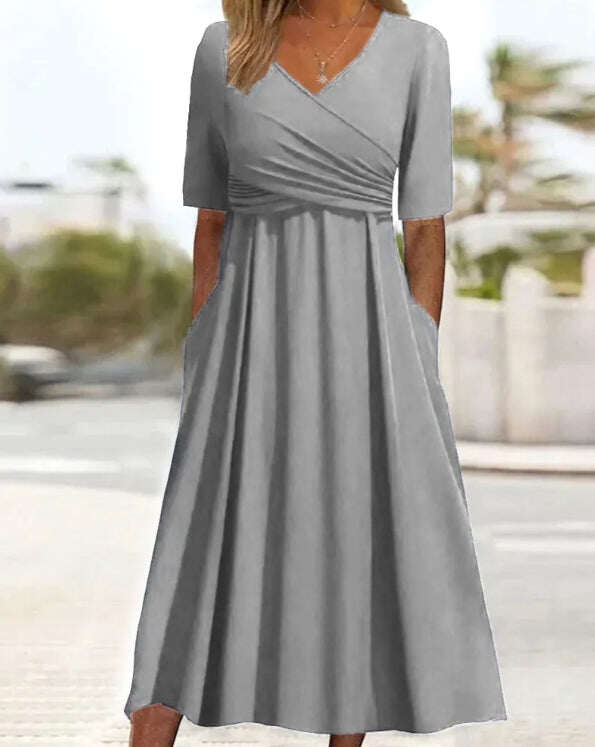Lina - Crossover šaty s krátkym rukávom