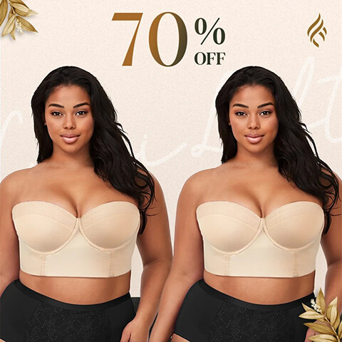 LUCILIFT – SUTIÃ SEM ALÇAS NAS COSTAS – TECIDO PREMIUM