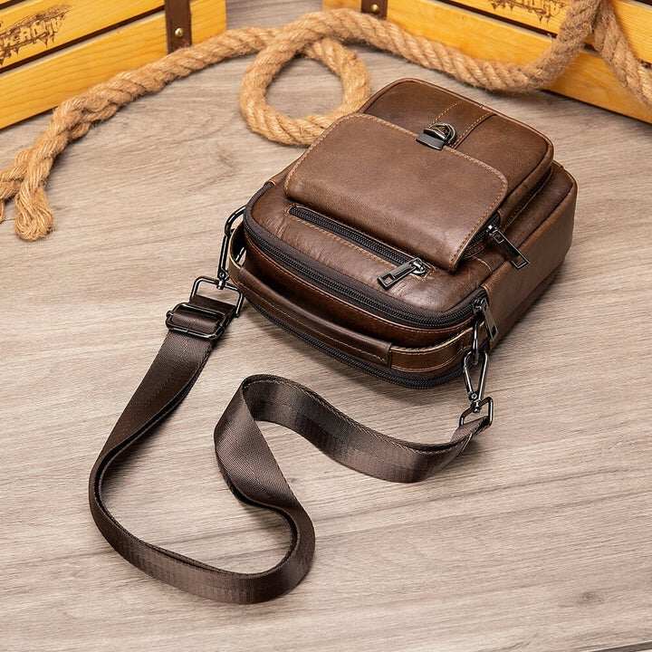Męska torba wycieczkowa z prawdziwej skóry Crossbody torba na ramię Vicochic