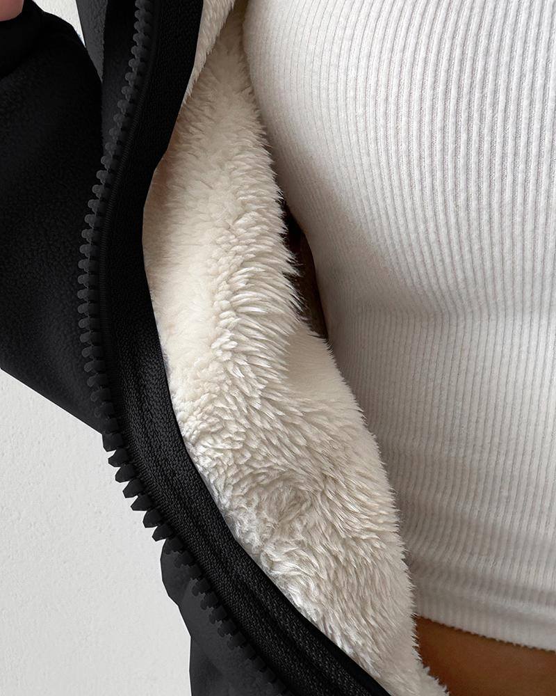 Moletom térmico com bolso canguru com zíper e forro polar