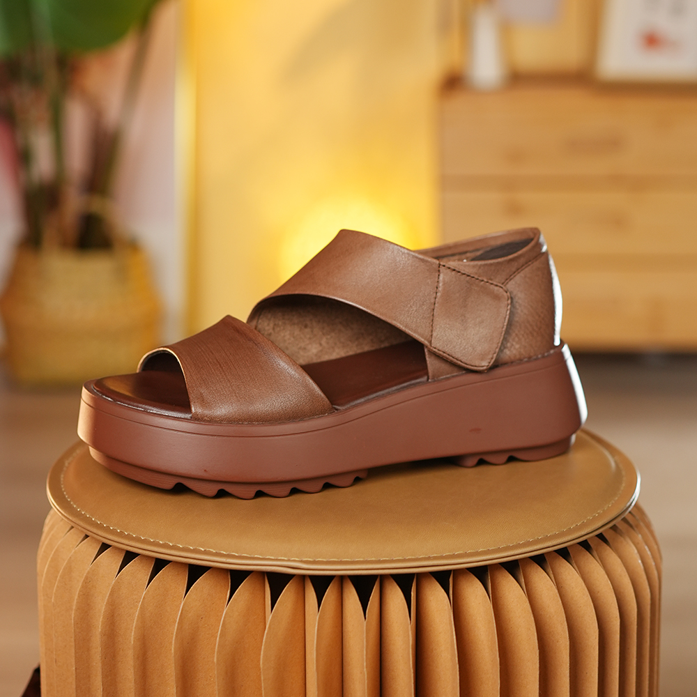 Sapatos ortopédicos de sola macia de couro puro